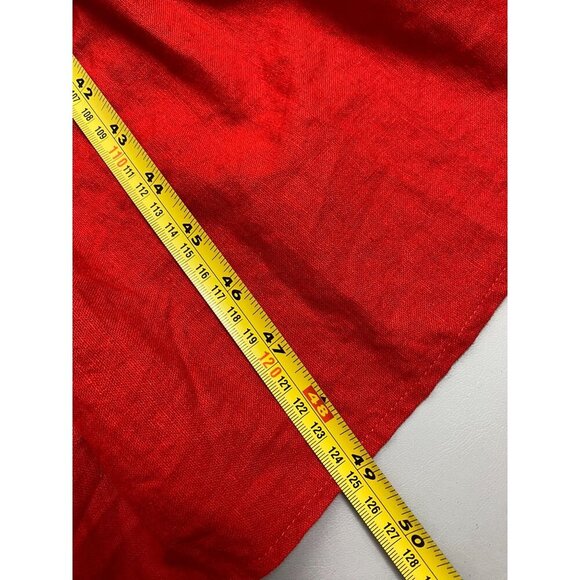 Tabitha Brown Target Tiered Smocked Maxi Linen Blend Dress Pink Red size Medium - Picture 7 of 11